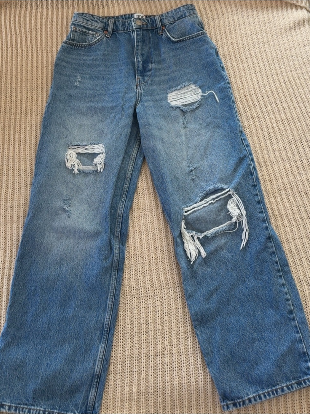 BDG Light Blue High-Rise Vintage Straight Jeans